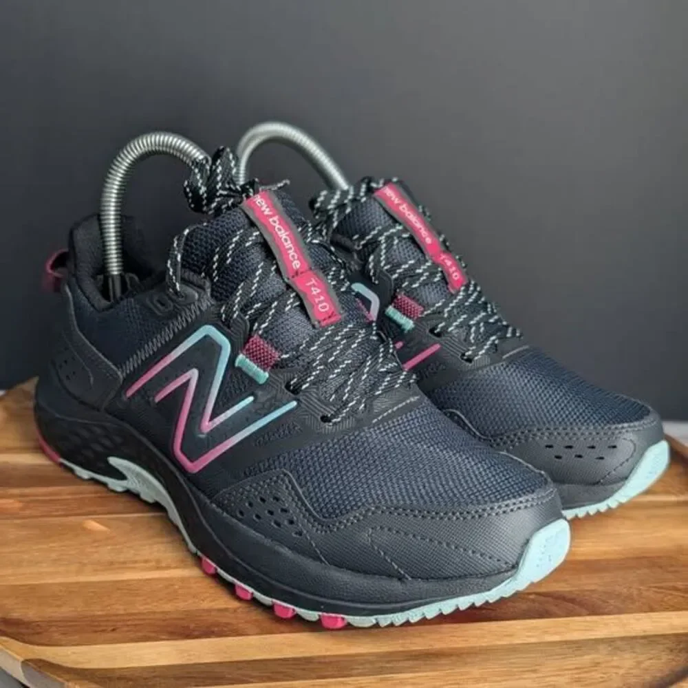New Balance 410v8 Trail Running Shoes Women 6.5 Black/Blue/Pink New